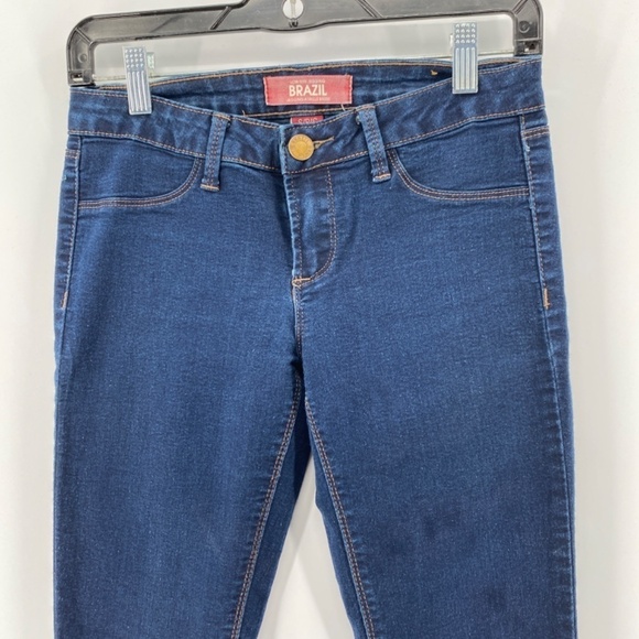 Brazil Jeans Womens Size Small Low Rise Jeggings Blue Denim Stretchy Zip Button - Picture 2 of 12